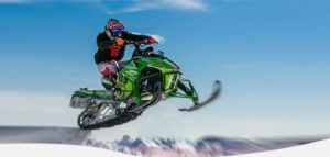 flying green snowmobile